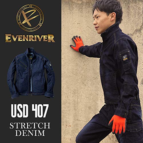 EVENRIVER ストレッチデニムブルゾン 秋冬用 USD407 30 インディゴ M