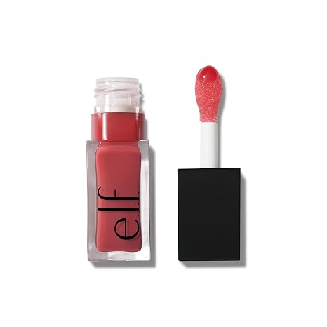 e.l.f. Glow Reviver Lip Oil Nourishing Tinted Lip Oil for a High Gloss Finish Enriched with Jojoba Oil Vegan & Cruelty Free Rose Envy