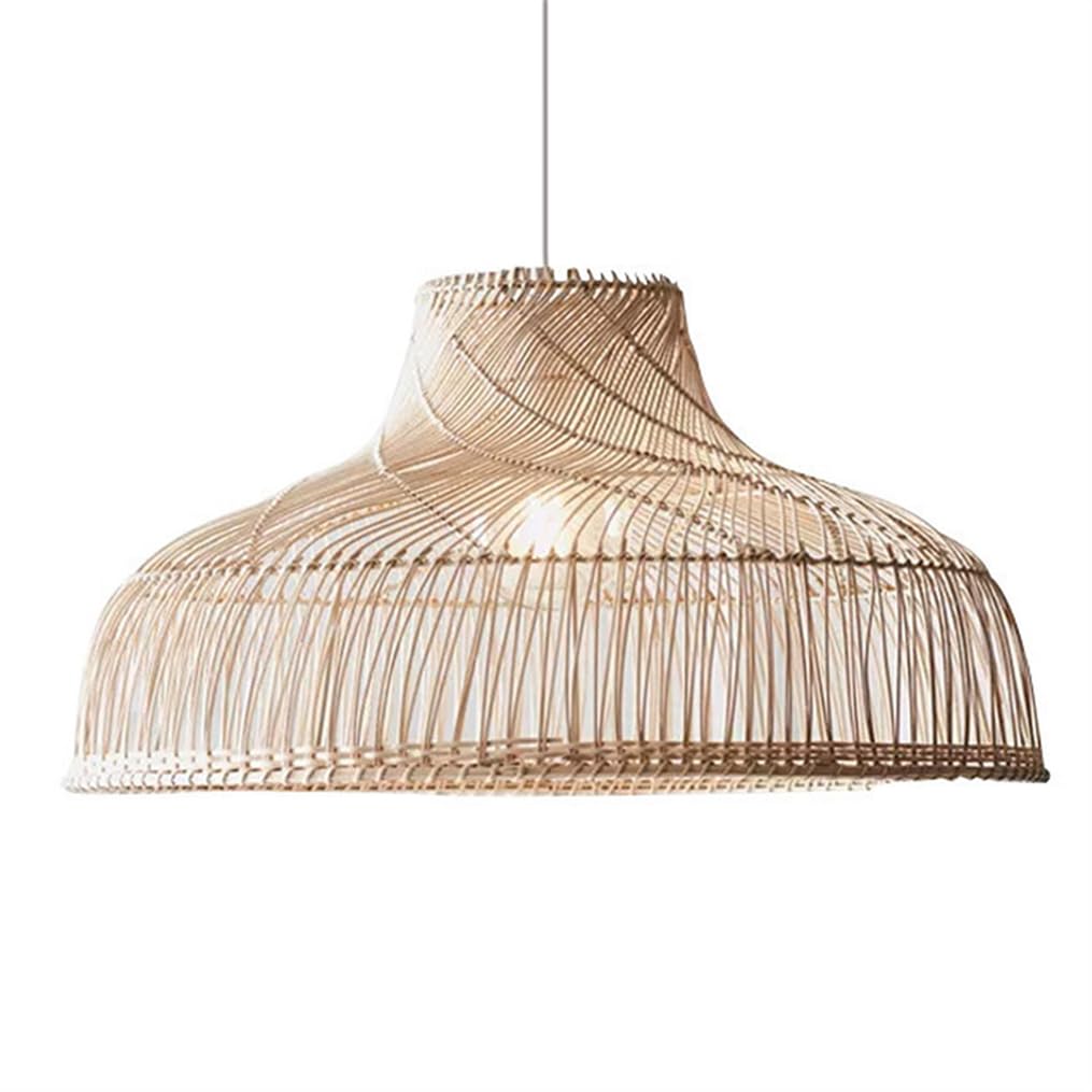 Lustre en rotin tressé main - Suspension artisanale bohème chic E27