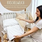 mimaDu Pościel ekologiczna dla niemowląt 80 x 80 cm, pościel dla niemowląt 80 x 80 cm, 35 x 40 cm, komplet pościeli 80 x 80 cm, kocyk niemowlęcy do wózka dziecięcego, 100% bawełna ekologiczna GOTS