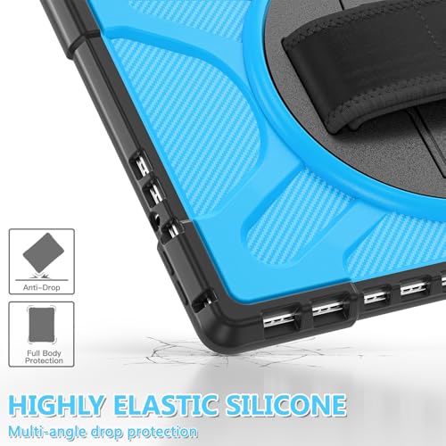 Coque Microsoft Surface Pro 8 antichoc et robuste avec béquille rotative 13 pouces bleue