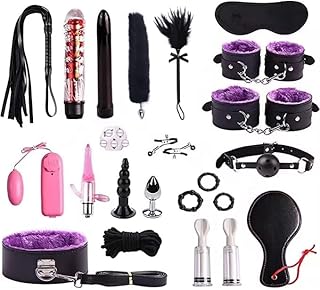 BDSM Restraints Sex Toys 23pc Bondage Restraints Set Fetish Bed Restraints Kits for Beginners,Gang Ball Play, Vibrators Massagers, Bondage kit for Couples Sex