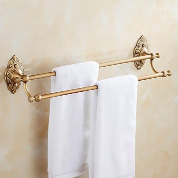 Antique Double Towel Bar, Towel Bar Vintage Design, Continental Bathroom Accessories Sanitary Wares Towel Rack Towel Shelf Towel Hanger,A