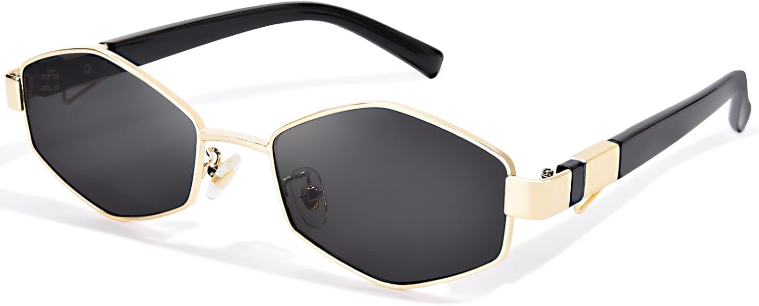 Polarized Retro Hexagon Sunglasses for Women Trendy Metal TAC Sun Glasses Vintage Shades UV400 Protection