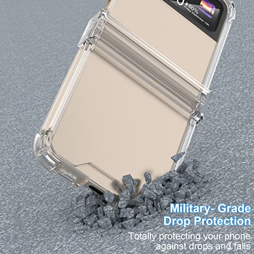 Designed For Galaxy Z Flip 4 Case With Hinge Protection,Samsung Flip 4 Full Cover Shockproof Slim Phone Protection Case Clear For Z Flip 4 5G(2023)-Clear #TOP3