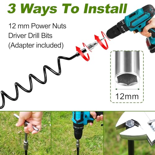 Fabulas Ground Anchors, 15.5 Inch 4 Pack Ground Anchors Screw in Heavy Duty Swing Set Anchor Kit Trampoline Stakes High Wind Spiral Metal Anchor with Swivel Ring for Shed Tent Mobile Home Dog Tree