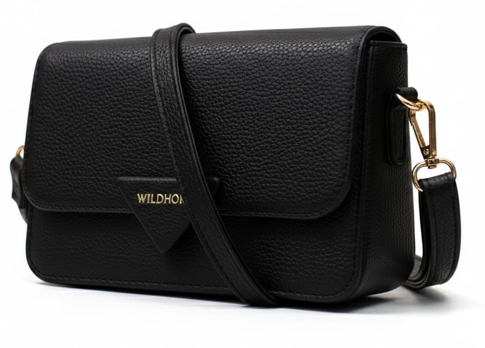 Image of WildHorn Vegan Leather Women's Crossbody Sling Bag | Structured Flap Design Ladies Purse Handbag | Stylish Gift for Women | Ethically Crafted