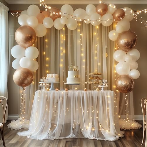 Cortinas de tul con luces 20FT x 8FT 4 paneles miniatura 7