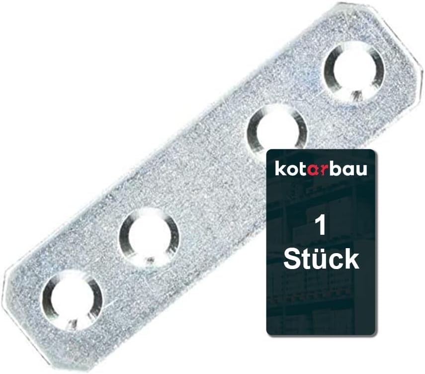 KOTARBAU® 100er Set Lochplatten 40 X 16 Mm Verzinkt Silber Flachverbinder Holzverbinder Innen – Außenbereich Lochplatte Stahlverbinder Lochblech