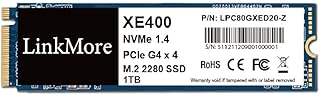 LinkMore XE400 1TB M.2 2280 PCIe Gen4 NVMe 1.4 Internal SSD, Solid State Drive, Read Speed Up to 5000MB/s Storage for PC, Laptops, Gaming, PS5