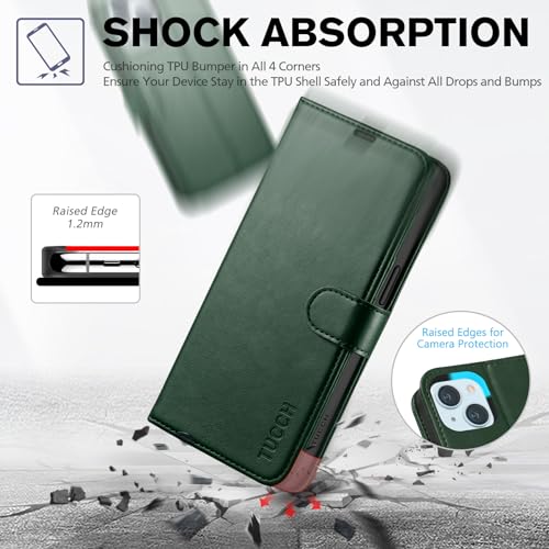 Compatible avec iPhone 15 étui TUCCH vert anti-choc anti-rfid - 6