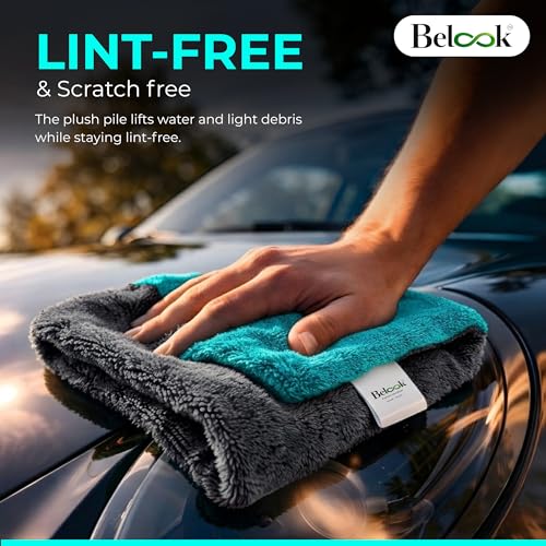 Image of Microfiber Cloth for Car 1100 GSM 40x60 cms 1 Pc Grey /Green Twisted Loop Super Absorbent Towel | Edgeless Plush Pile Design for Lint & Scratch Free Cleaning, Drying & Detailing | Safe for paint