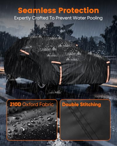 NEVERLAND Car Cover Waterproof All Weather for Automobiles,5 Layers Sedan Car Cover Heavy Duty Outdoor Rain Sun Snow Dust Protection,Full Exterior Covers Fit for Sedan(172-183 inch)