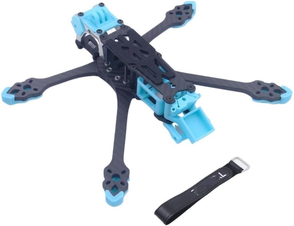 5inch Carbon Fiber Frame Kit Compatible With Drone Models Quadcopter Models UAV Models For O3 Air Unit Vista RC(O O3 BLUE)