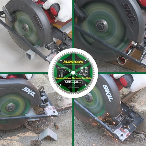 Image of Metal Circular Saw Blade - 10 Inch 80T TCG Aluminium Cutting Blade with 1 inch Arbor and 5 /8 inch Washer for Aluminum, Non-Ferrous Metal, Plastic