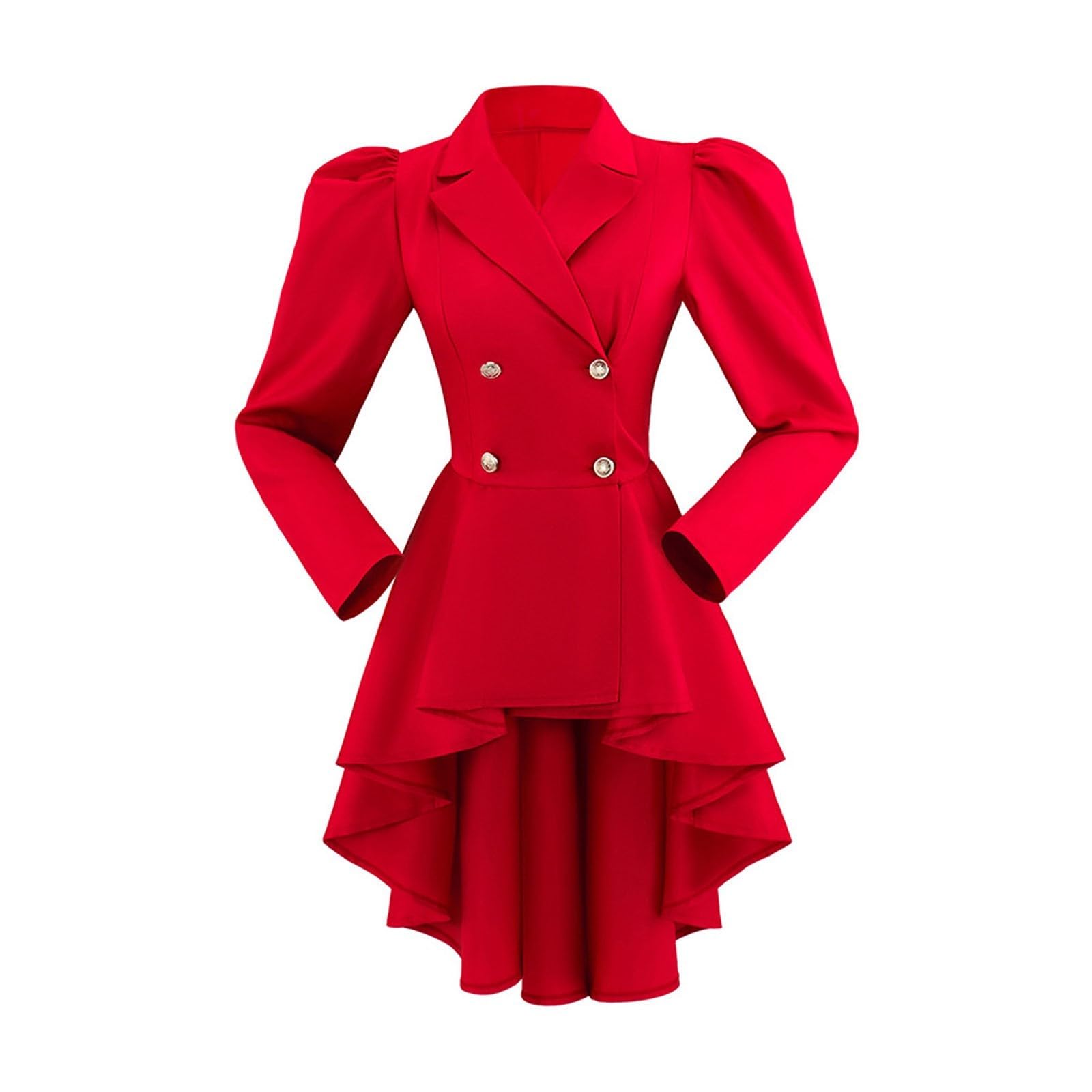 Veste victorienne steampunk pour femme - Manteau médiéval vintage gothique - Manches longues - Chemise de smoking - Manteau de pirate Renaissance - Vêtement punk - Costume baroque
