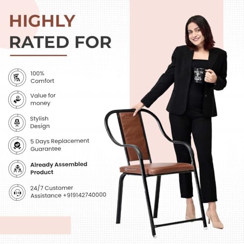 Image of Comfortable Garden /Lawn /Home /Office /Visitor /Study /Computer /Student /Back Support /Work from Home Study Chair (1, Brown)