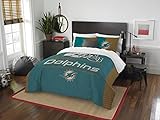 Officially Licensed NFL Miami Dolphins 'Draft' Full/Queen Comforter and 2 Sham Set, 86' x 86'