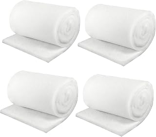 4 Stücke Filterwatte Aquarium Verdickt 100 * 12 * 2cm Aquarium Filter Breit Aquarium Zubehör Schaumfilter Weiß Sponge Filter Geeignet für Aquarien und Fischteiche