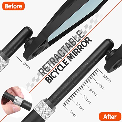 West Biking Anti-Glare Handlebar Bike Mirror - Bike Rear View Mirror With Retractable & 360 ° Adjustable Lens, Foldable Bicycle Mirror For 20-23Mm Handlebar (Left) #TOP5