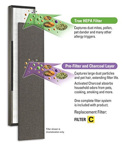 Guardian Technologies GermGuardian Air Purifier Genuine Carbon Filter 4-Pack for use with FLT5000 HEPA Filter C for AC5000 Series Germ Guardian Air Purifiers, FLT28CB4 - Thumbnail 2