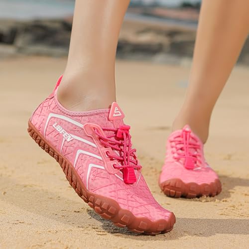 Image of UBFEN Water Shoes for Men Women Quick Dry Swim Aqua Socks | Lightweight Barefoot-style Fit, Rubber Sole, Hiking, Fishing, Kayaking, Beach, Pool, Boating, Diving And Water-to-land Wear