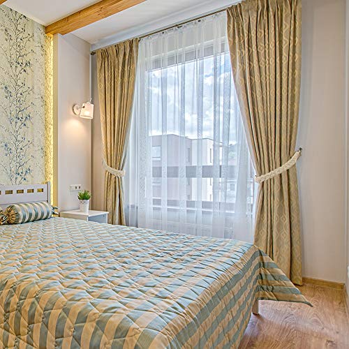 2 PCS Curtain Rope Tiebacks Natural Cotton Hand Knitting Curtains Tied Rope Tie Backs Decorative Beige Boho Braided Drapery Drape Holdbacks Curtain Ties Buckle Cord - Image 2