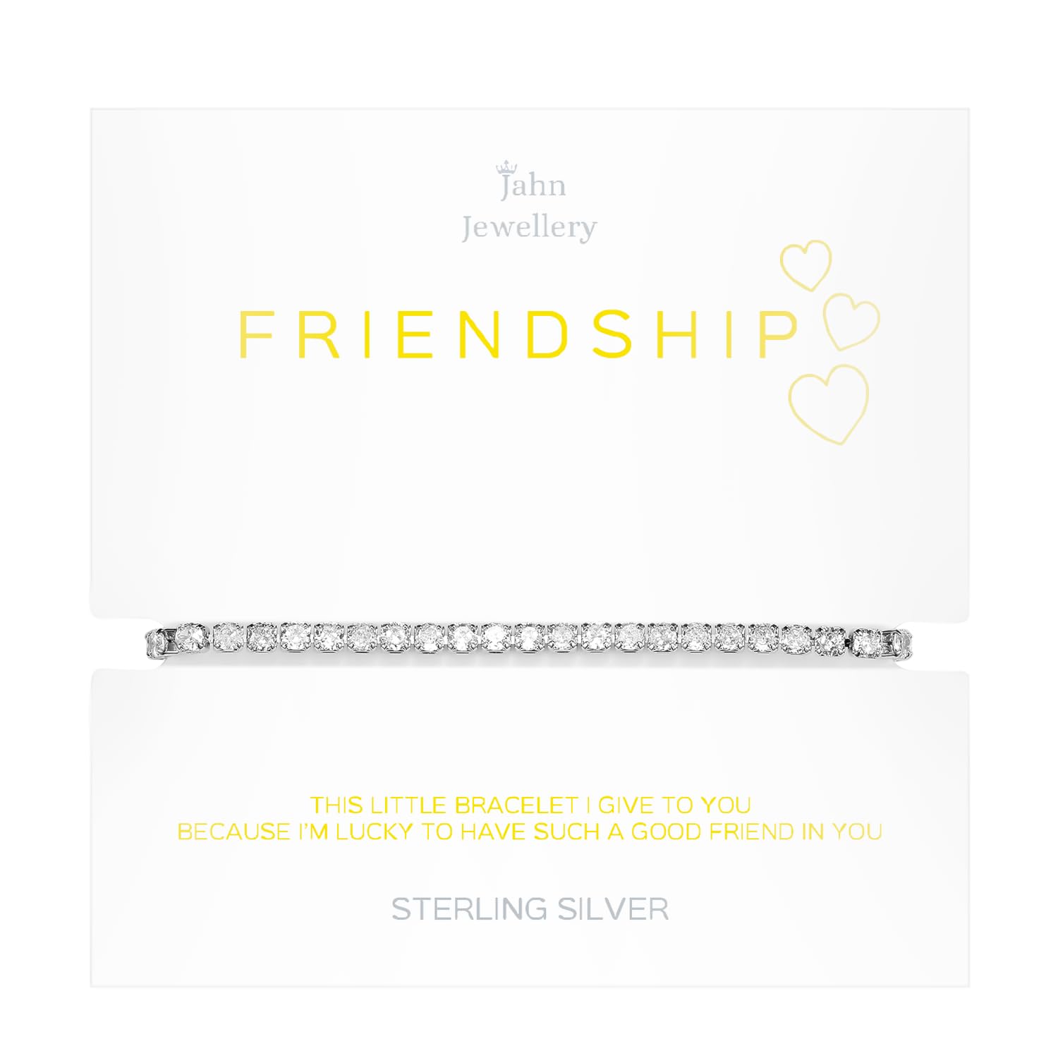 Jahn Jewellery Sterling Silver Tennis Bracelet | Friendship Gift | Includes Luxury Gift Bag