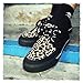 T.U.K. Black/Tan Leopard Creeper Sneaker Shoes for Women and Men, D Ring Lace Up Shoes | US Women 09 / Men 07