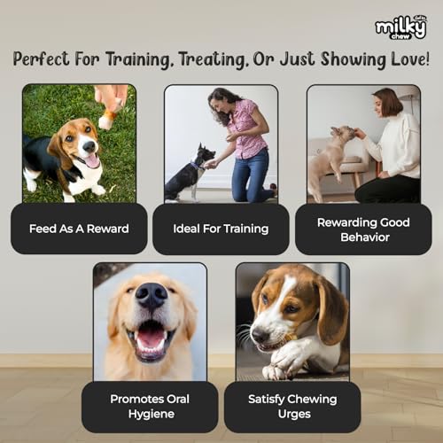 Image of Milky Chew Chicken & Milk Dog Treats Bone Style Nutrient Rich Snacks for Training & Rewards, Healthy Chew Treats for All Dog Breeds, Pack of 4