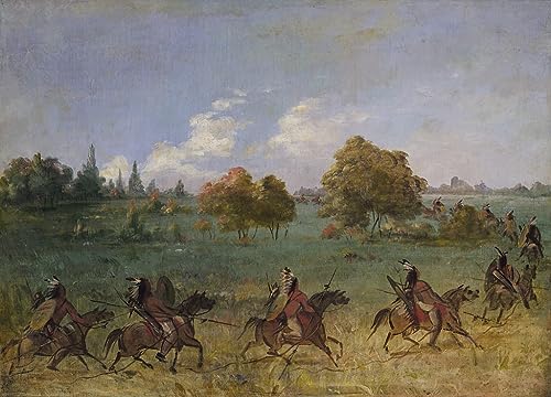 Comanche War Party George Catlin : habillez un grand mur vide avec cette toile 60x90cm