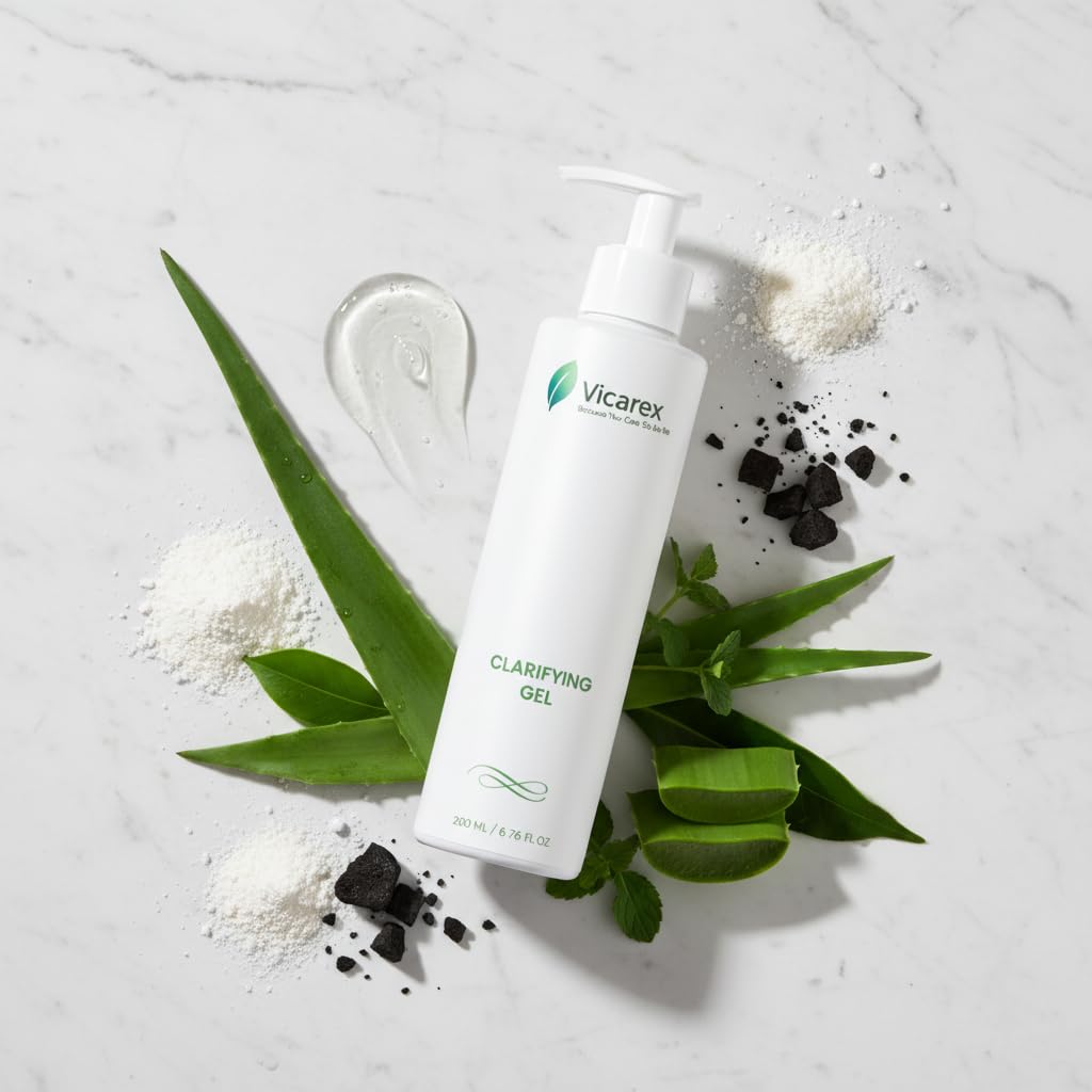 Clarifying Gel Cleanser for Normal to Oily Skin – Gentle Daily Face Wash with Organic Aloe Vera, Helps Remove Excess Oil, Impurities & Makeup, Sulfate-Free, 6.76 FL OZ