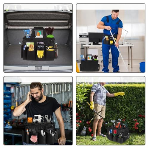 Organizador de herramientas de limpieza impermeable con correa de hombro ajustable 4