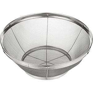 Large Fine Mesh Pasta Strainer, Metal Colander for Rice, Quinoa, Yogurt (11 x 4 In)