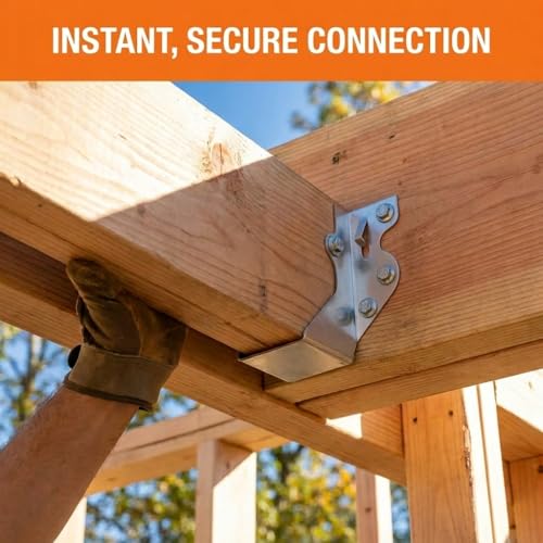 Image of 25 Pack 2x4 Joist Hangers, 18 Gauge Galvanized Face Mount | Wood connectors for rafters, beams and framing projects; suitable for decks, floors and pergolas.