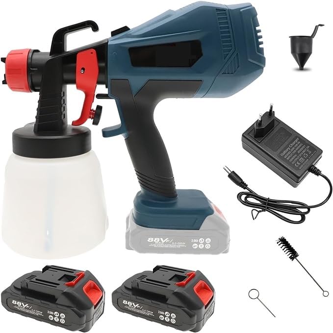 UltimatePro 1000 ml HVLP Paint Sprayer - Advanced Technology with Jog Wheel Control, Detachable Design, Copper Nozzles, Dual Rechargeable Batteries - Achieve Professional Painting Perfection