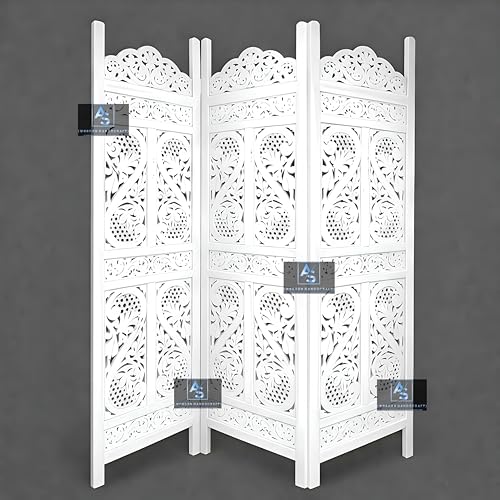 Image of Partition for Living Room,Divider,Partition Wall Divider Screen Separator, Wall Panel Divider for Hall | Bedroom |Office | Puja Room | Restaurant S Design (3- Panels White)