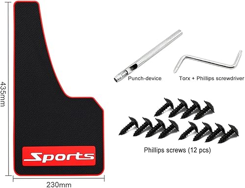 Miniatura 5 de Ruberpig 2 aletas universales para barro de coche, guardabarros de goma para automóvil, SUV, camiones, doble aleta de barro, protectores contra