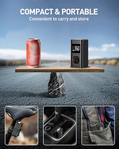Meuci 5646 Tire Inflator Portable Air Compressor, 8000Mah Cordless Air Pump For Car Tires, 150 Psi Electric Bike Tire Pump thumb #4