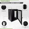 Navepoint 15U Deluxe IT Wallmount Cabinet Enclosure 19-Inch Server Network Rack with Locking Perforated Door 16-Inches Deep Black
