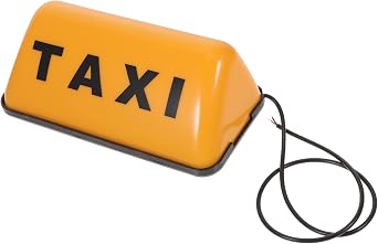 VOSAREA 12v Led Taxi Sign Light Retro Illuminated Topper for Cars Medium Yellow Taxi Sign Bright and Eye-catching Design Easy to Install for All Vehicles with Power Source