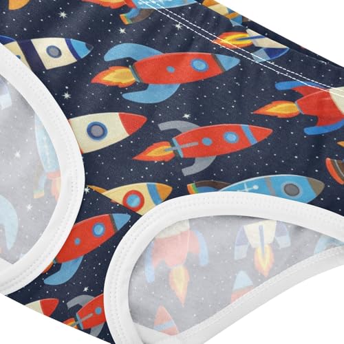 Joisal Bright Toddler Underwear Floral 2t Cotton Panties Little Girl Retro Rockets Blue Kids Undies Briefs4