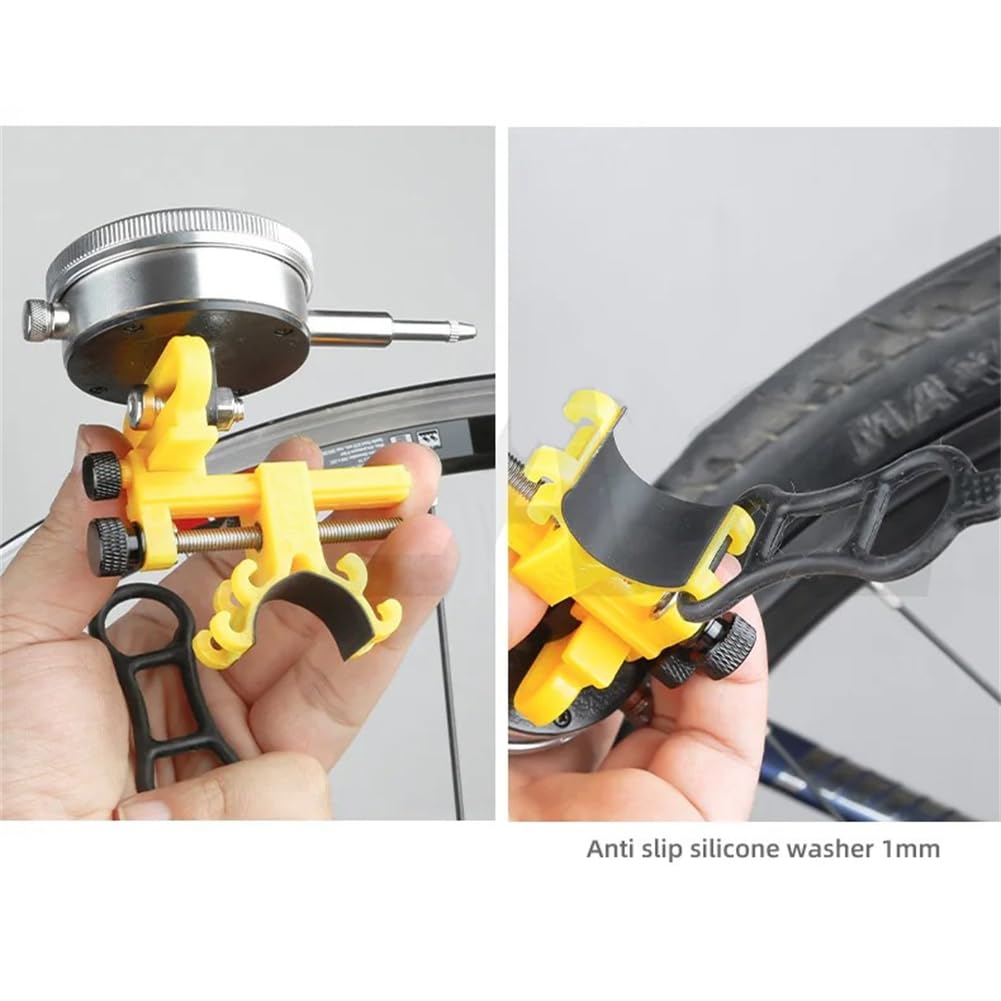 Fahrradrad-Drehständer, Zentrierständer für Fahrradräder, Messuhr-Messgerät-Set, Fahrradfelgen-Einstellwerkzeuge mit Messuhr, für 26" 27,5" 29" 700C Rennrad-Mountainbike