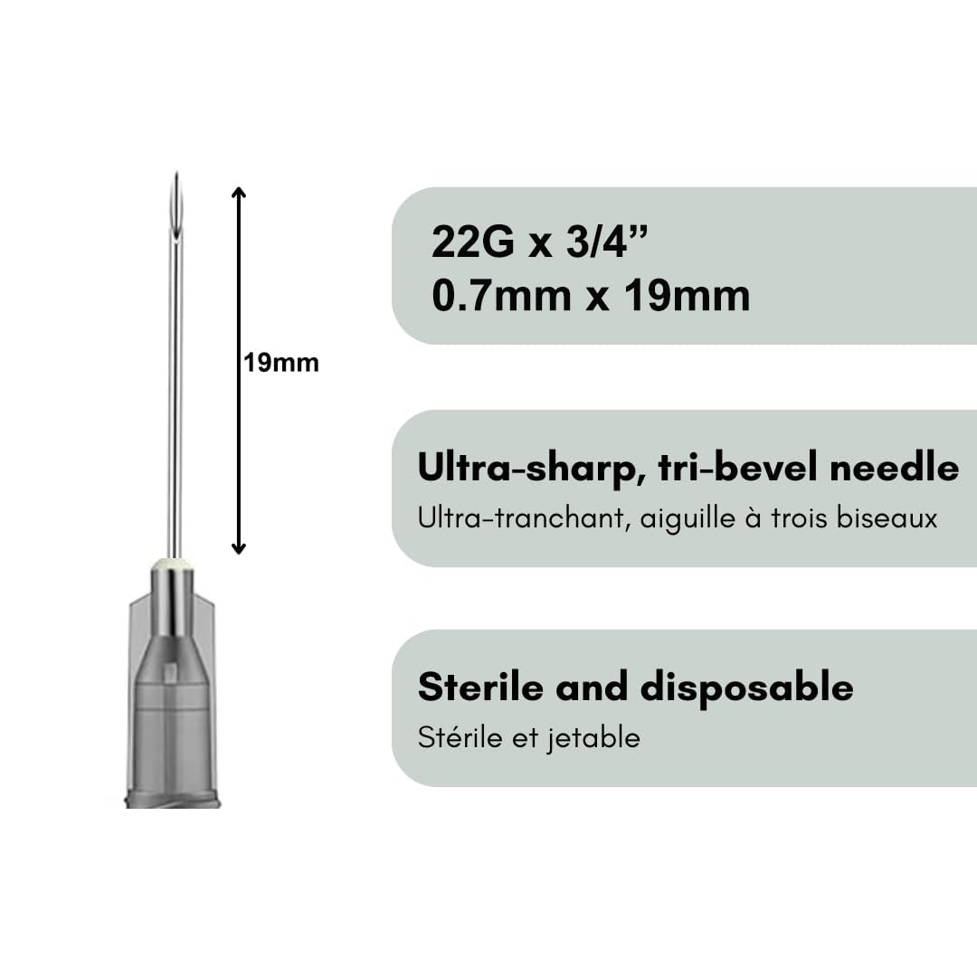 100 Stück Edelstahl Abgabe Tube für Nachfüllflüssigkeiten 22G X 3/4 Inch (0,7 x19mm),einzeln verpackt, Nachfüllröhrchen für Industrie,Wissenschaftslabore,Haushalt,Hobby,flüssiges Öl,Klebstoff