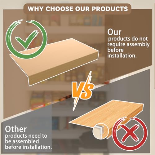 Gideio 5 Pack 36x12in Wire Shelf Cover for Pantry, Closet, Kitchen – Waterproof PVC Wood-Look Wire Rack Covers for Shelves, Multiple No-Tool Installation by Gideio - Image 5
