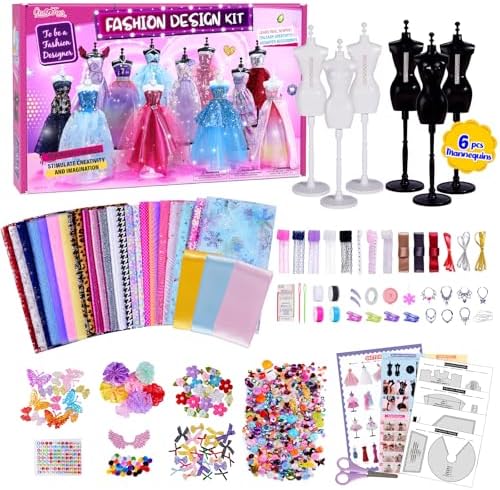 ONE TO FOUR 800+Pcs – Fashion Designer Kit for Girls with 6 Mannequins – Arts and Crafts Kit- Sewing Kit for Kid Ages 8-12 -Girl Gift Age 6 7 8 9 10 11 12-Gifts for Teen Girls ONE TO FOUR 800+Pcs – Fashion Designer Kit for Girls with 6 Mannequins – Arts and Crafts Kit- Sewing Kit for Kid Ages 8-12 -Girl Gift Age 6 7 8 9 10 11 12-Gifts for Teen Girls