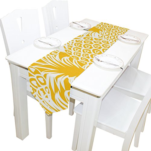 Alaza U Life Tropical Plants Pineapple Pineapples Table Runner Runners Cloth #TOP4