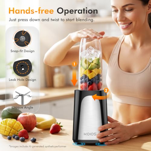 KOIOS 1000W Smoothie Blender 15 in 1 Single Serve Set Press Twist Design - image 2