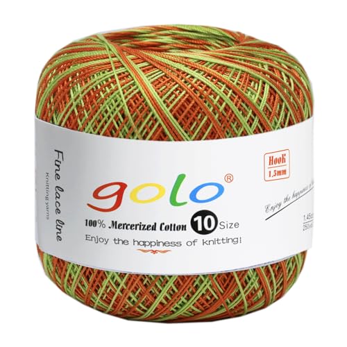 golo Crochet Thread Size10 Yarn for Hand Knitting Lace Thread Orange Yarn D09