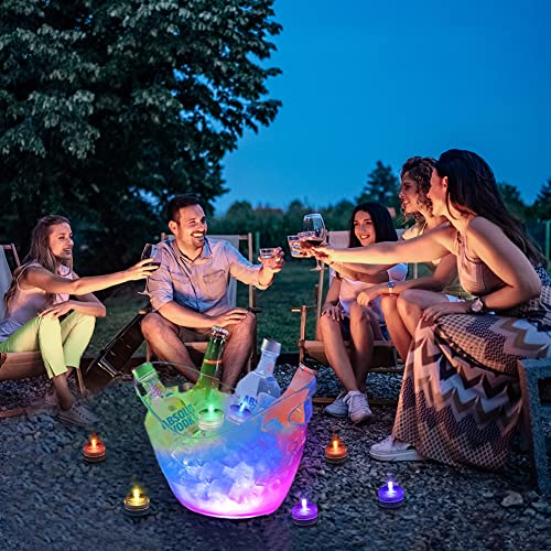 Image of Submersible LED Lights with Remote, Waterproof Tea Lights(Pink-24Pack)